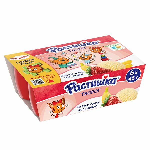 ТВОРОГ 3,5% КЛУБ.БАНАН РАСТИШКА 45Г