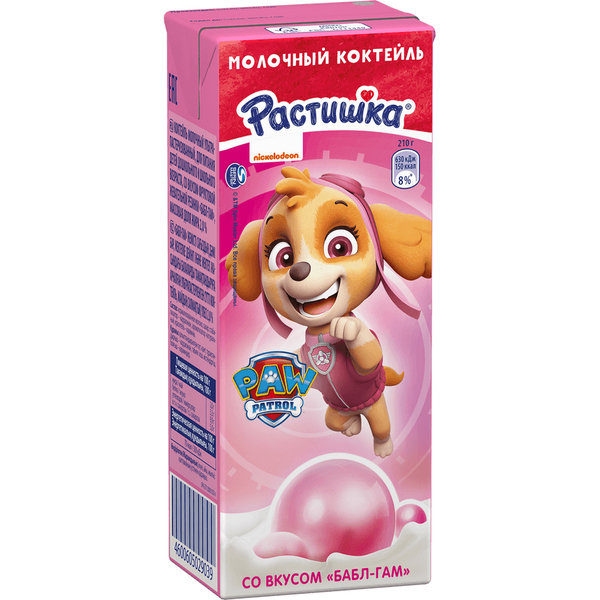 РАСТИШКА КОКТЕЙЛЬ МОЛОЧ.БАБЛ ГАМ 2% 210Г