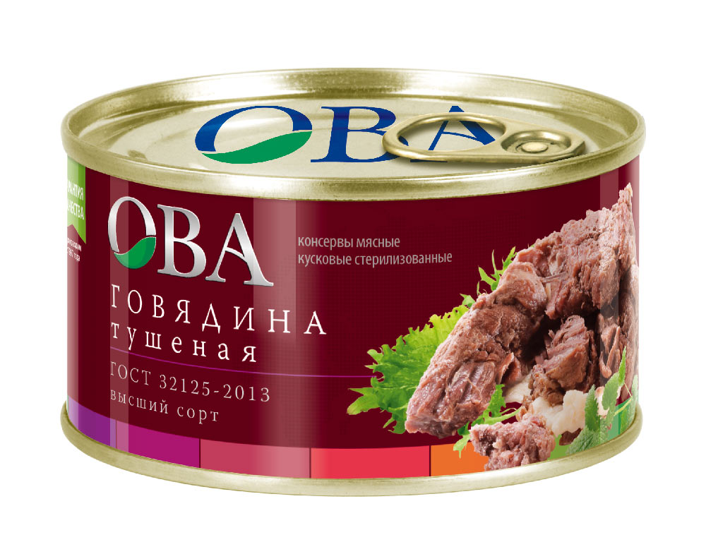 ГОВЯДИНА ТУШЕНАЯ ОВА ВЫСШИЙ СОРТ 325Г