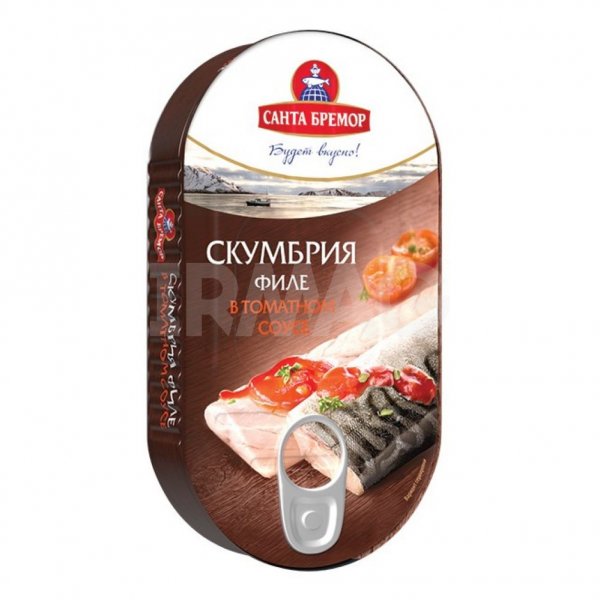 СКУМБРИЯ АТЛАНТ.ФИЛЕ В ТОМАТ.СОУСЕ 190Г