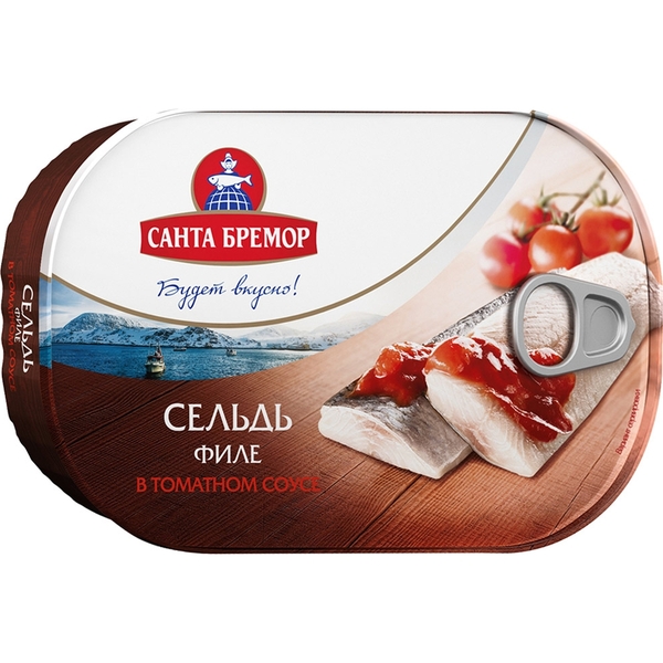 СЕЛЬДЬ АТЛАНТ. ФИЛЕ В ТОМАТ.СОУСЕ 175Г