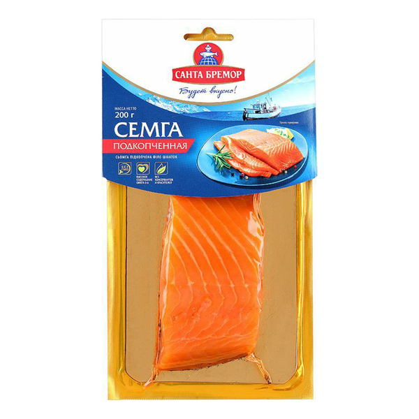 СЕМГА ПОДКОПЧЕННАЯ ФИЛЕ КУСОК 200Г