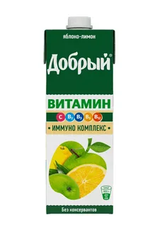 СОК ВИТАМИН ЯБЛОКО-ЛИМОН ДОБРЫЙ 0,95Л