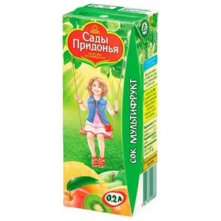 СОК МУЛЬТИФРУКТ С МЯК.САДЫ ПРИДОНЬЯ 0,2Л