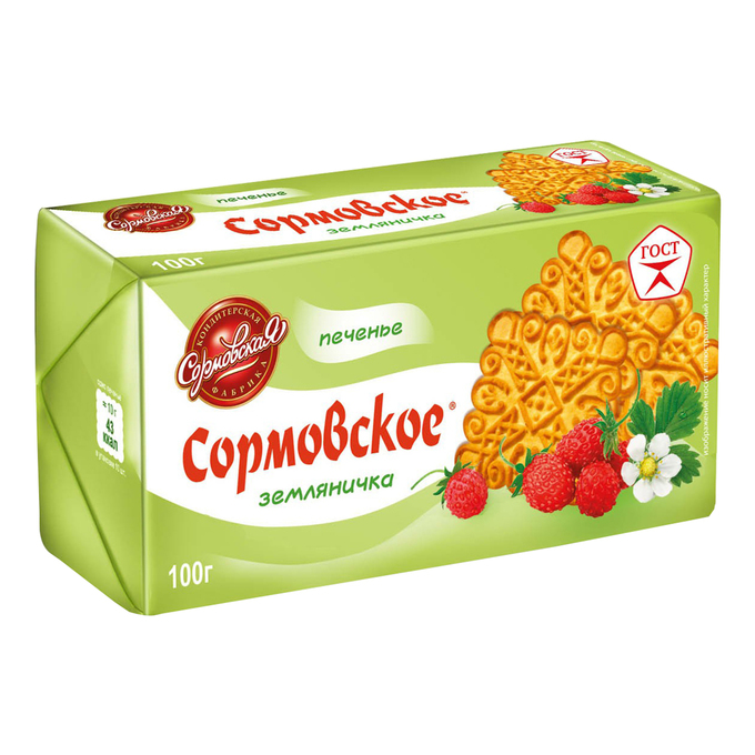 ПЕЧЕНЬЕ СОРМ.ЗЕМЛЯНИЧКА 100Г