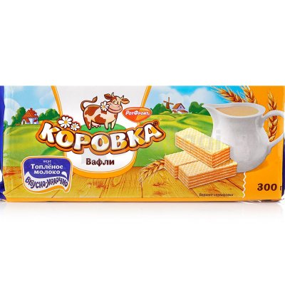 ВАФЛИ КОРОВКА ТОПЛЕНОЕ МОЛОКО 300ГР