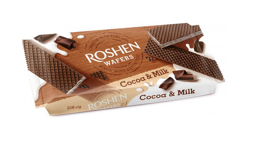 ВАФЛИ КАКАО МОЛОКО ROSHEN 216Г