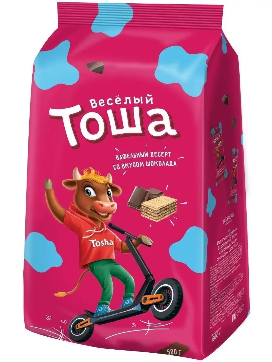 ВАФЛИ ДЕСЕРТ ШОКОЛАД ТОША 500Г