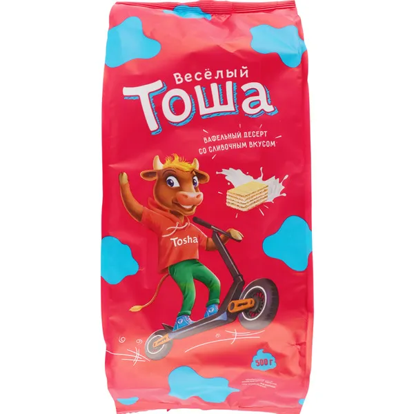 ВАФЛИ ДЕСЕРТ КЛУБНИКА ТОША 500Г