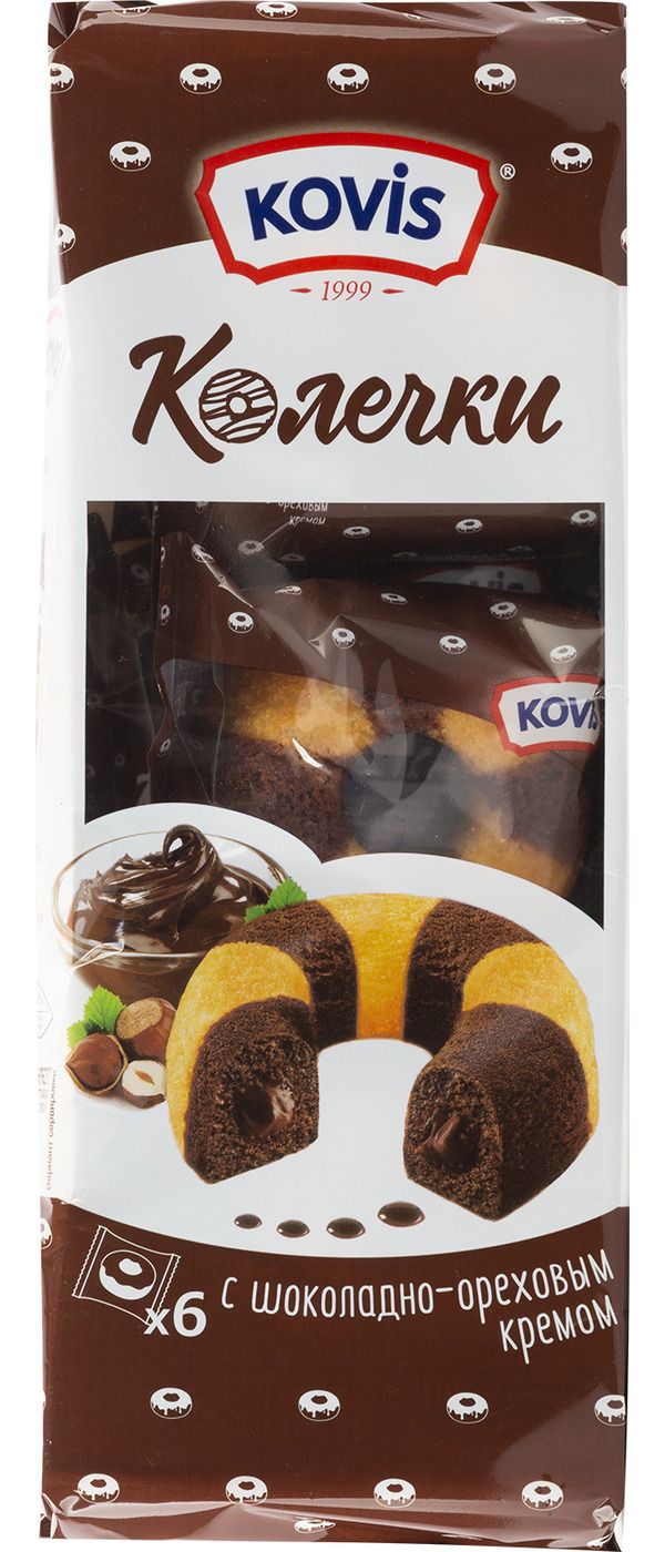 КОЛЕЧКИ ПИРОЖ.С ШОК/ОРЕХ.КР.KOVIS 240 Г