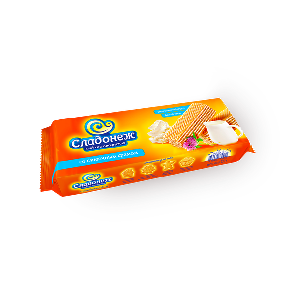 ВАФЛИ СЛИВ.КРЕМОМ СЛАДОНЕЖ 170Г