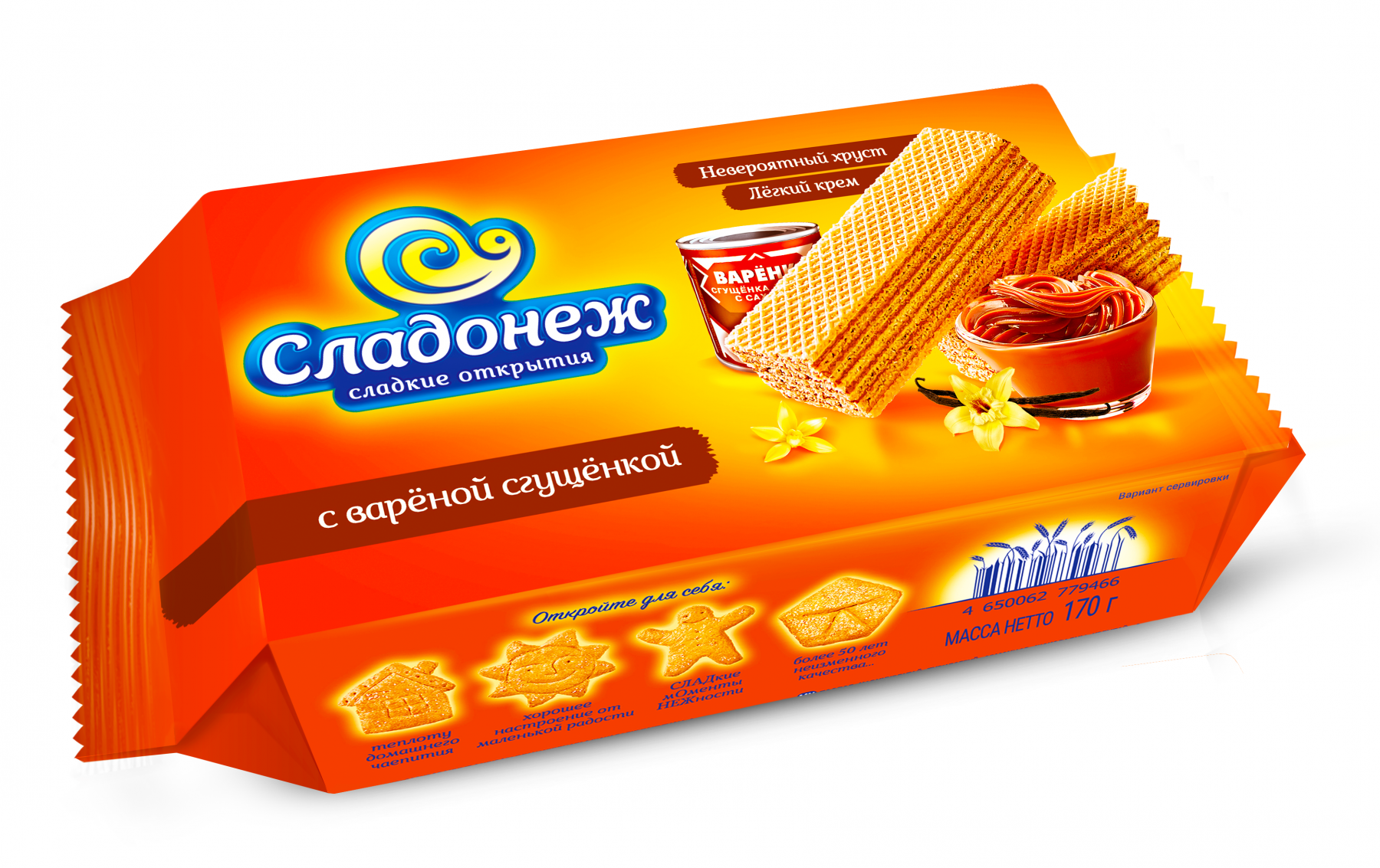 ВАФЛИ СО ВКУС. ВАР. СГУЩ.СЛАДОНЕЖ 170Г