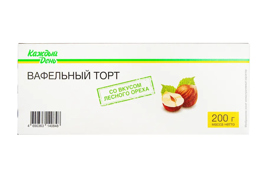 КД/ВАФЕЛЬН ТОРТ ОРЕХОВ 200Г