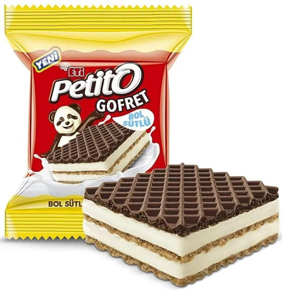 ВАФЛИ ШОК.МОЛОЧ.НАЧИНКОЙ PETITO 26ГР