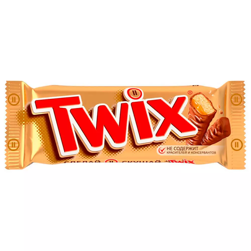 БАТОНЧИК ШОКОЛАДНЫЙ TWIX 55ГР