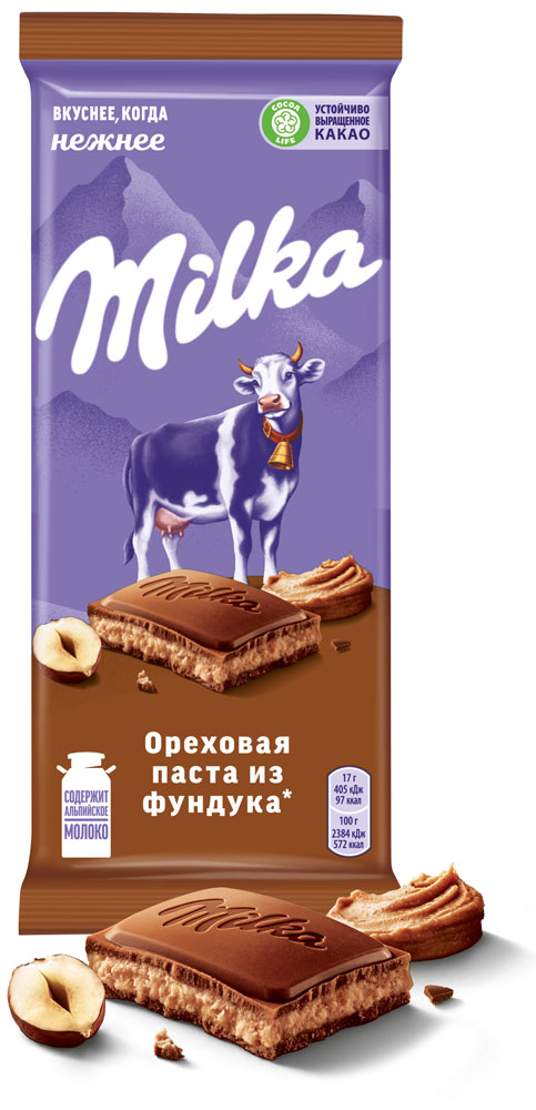ШОКОЛАД МОЛ.С ОРЕХ.ФУНД.ПАСТ.MILKA 85Г