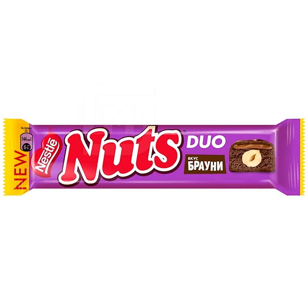 ШОК.БАТОНЧИК БРАУНИ NUTS 60ГР