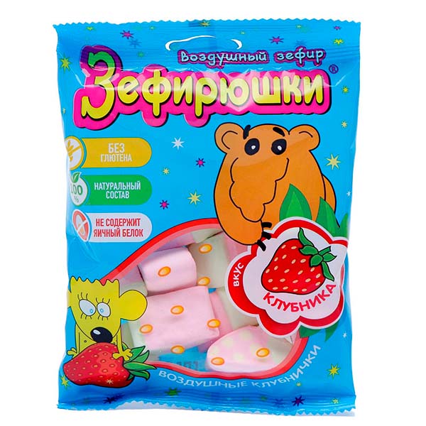 ЗЕФИР ВОЗДУШНЫЙ КЛУБНИКА ЗЕФИРЮШКИ 40Г