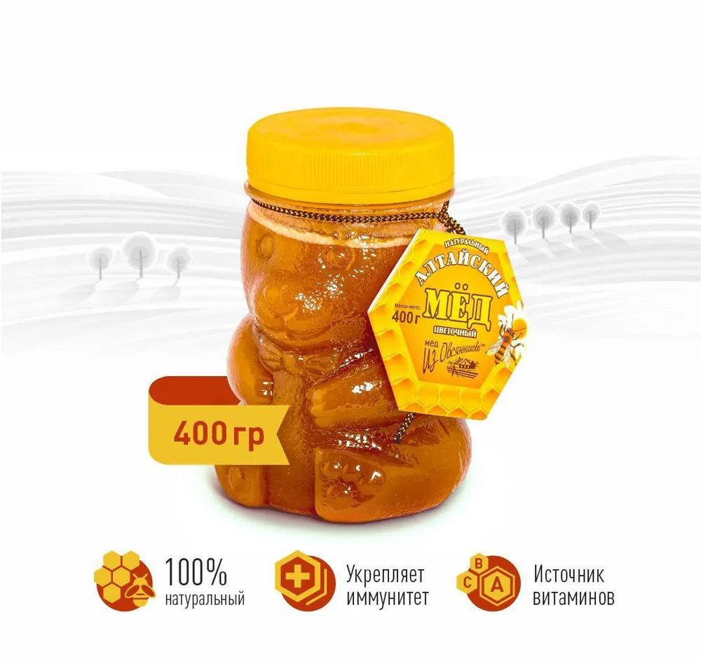 МЕД ЦВЕТОЧНЫЙ МИШКА 400ГР