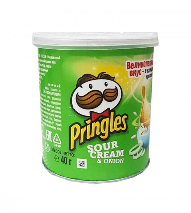 ЧИПСЫ СМЕТАНА И ЛУК PRINGLES 40Г