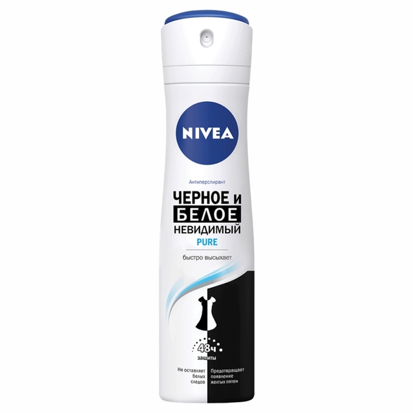 ДЕЗОДОРАНТ Д/ЖЕН ЧЕР/БЕЛ NV PURE150МЛ