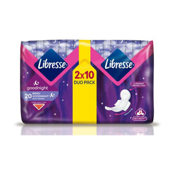 ПРОКЛАДКА LIBRESSE MAXI GOODNIGHT WINGS 20 ШТ