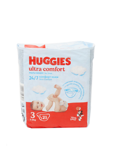 ПОДГУЗНИКИ HUGGIES ULTRA COM.3 МАЛ.21ШТ