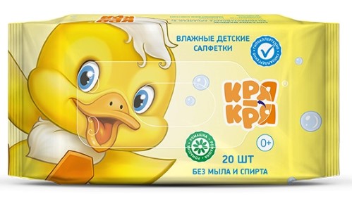 ДЕТС ВЛАЖ САЛФЕТКИ РОМАШКА КРЯ-КРЯ 20ШТ
