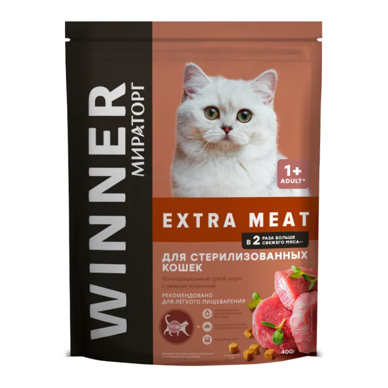 КОРМ Д/КОШ.Д/СТЕР.С НЕЖ.ТЕЛ.WINNER 400Г