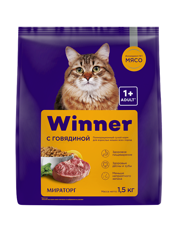 КОРМ Д/КОШЕК С ГОВЯДИНОЙ WINNER 400Г
