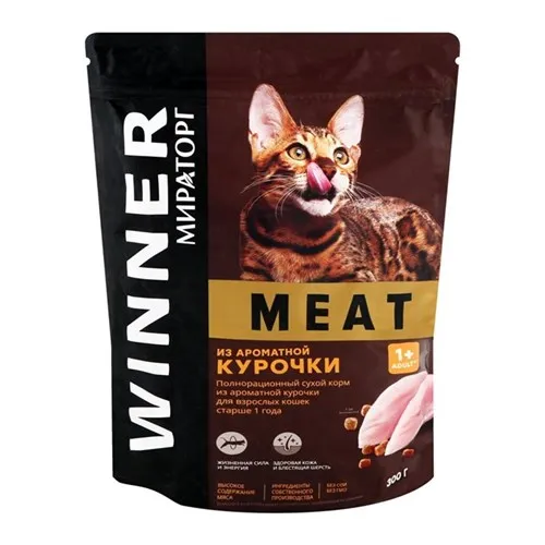 КОРМ Д/КОШЕК ИЗ АРОМ.КУРОЧКИ WINNER 300Г