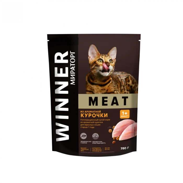 КОРМ Д/КОШЕК ИЗ АРОМ.КУР.WINNER MEAT 750Г