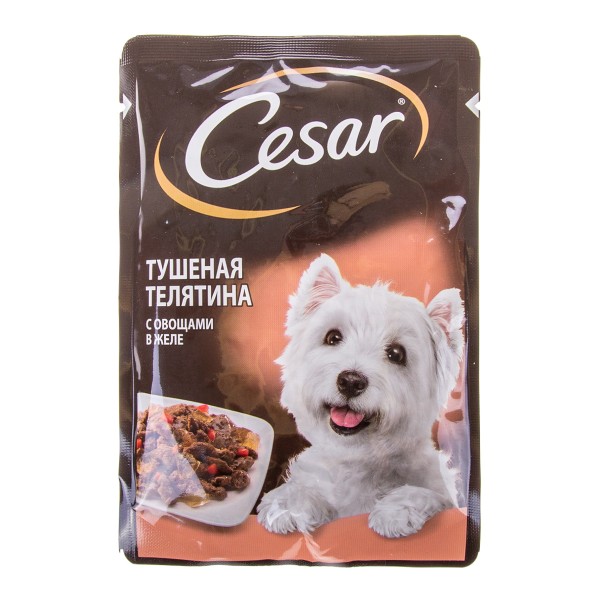 КОРМ Д СОБ ПАУЧ CESAR ТУШ ТЕЛЯТ С ОВОЩ 85Г