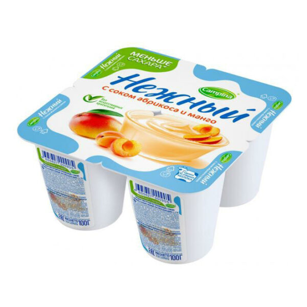 ЙОГУРТ НЕЖНЫЙ С СОК.АБР/МАНГ 1,2% 100Г