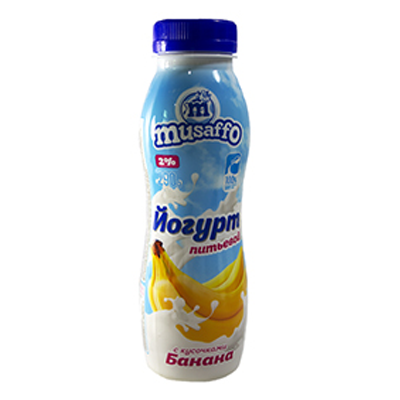 ЙОГУРТ БУТ.БАНАН 2% MUSAFFO ПЭТ 280Г