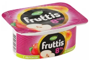 ЙОГУРТ.КЛУБ ЯБЛ-ГР.FRUTTIS 8% 115Г