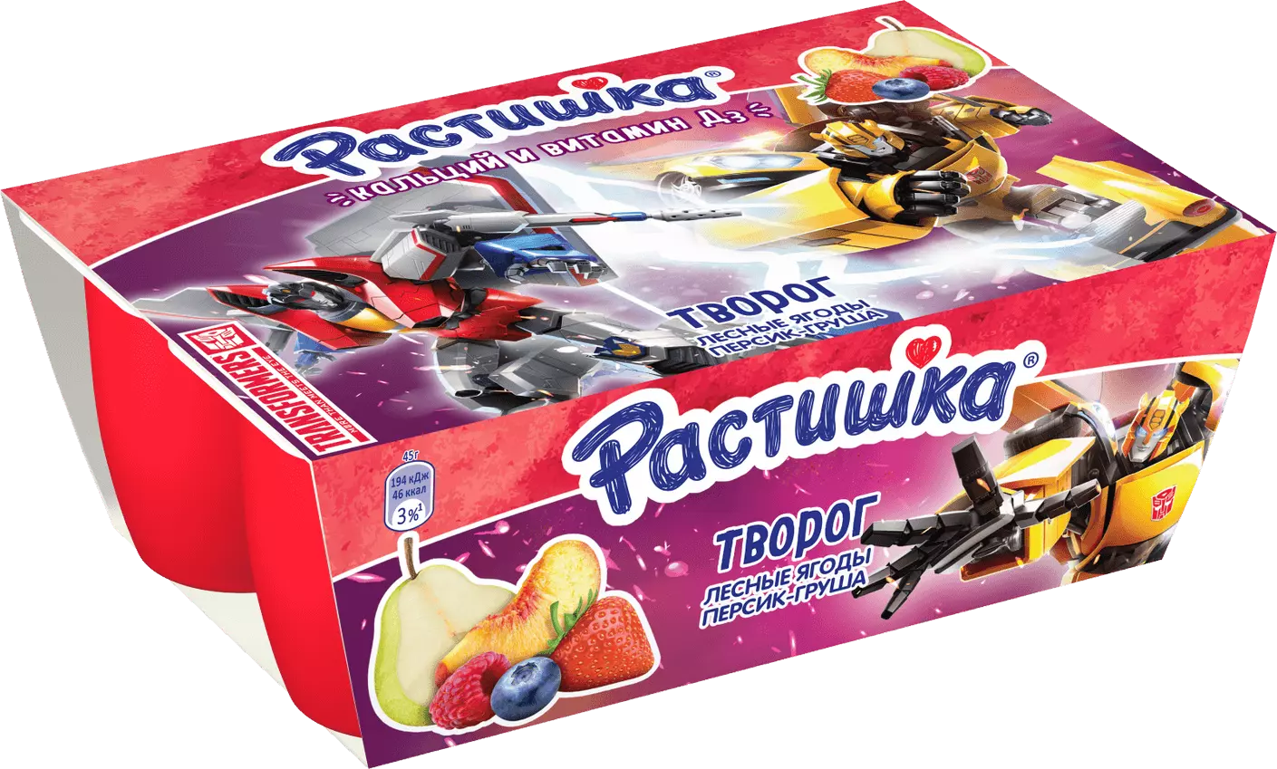 ТВОРОГ 3.5% ЛЕС.ЯГОД.ПЕР.ГРУШ.РАСТИШ.45Г
