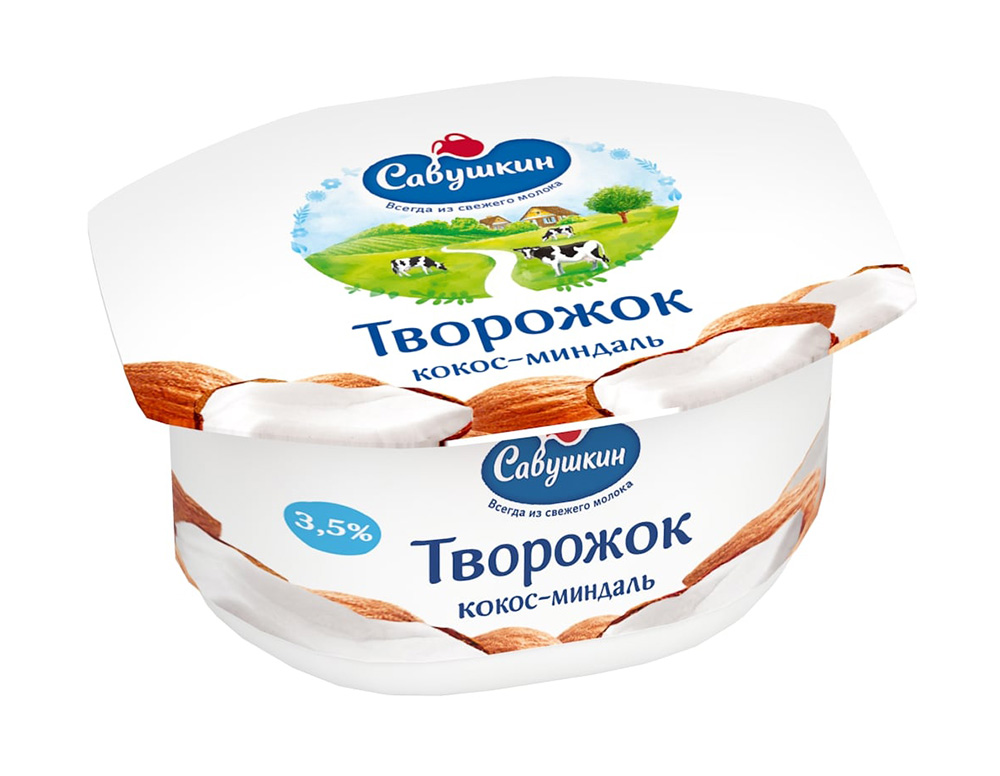 ТВОРОЖНАЯ ДЕСЕРТН КОКОС-МИНДАЛЬ 3.5% 120Г