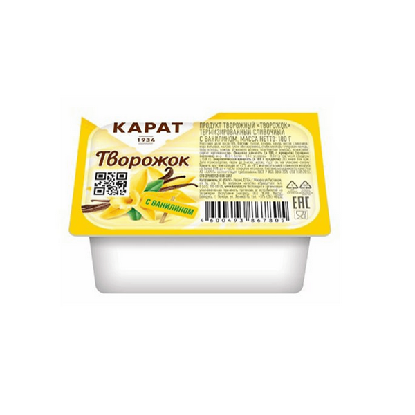 ТВОРОЖОК СЛИВОЧ.С ВАНИЛЬЮ 10% 100Г